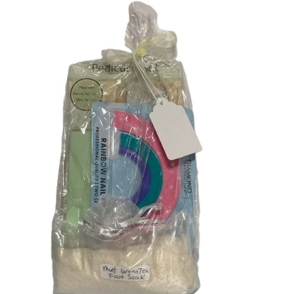 Pedicure Gift Set Rainbow Colorful Hand Fingernail and Foot File and Foot Soak